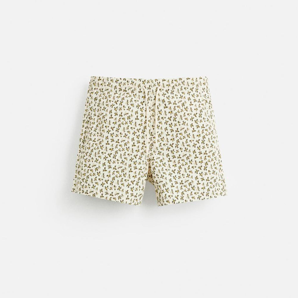 ELASTICATED COTTON-BLEND SHORTS