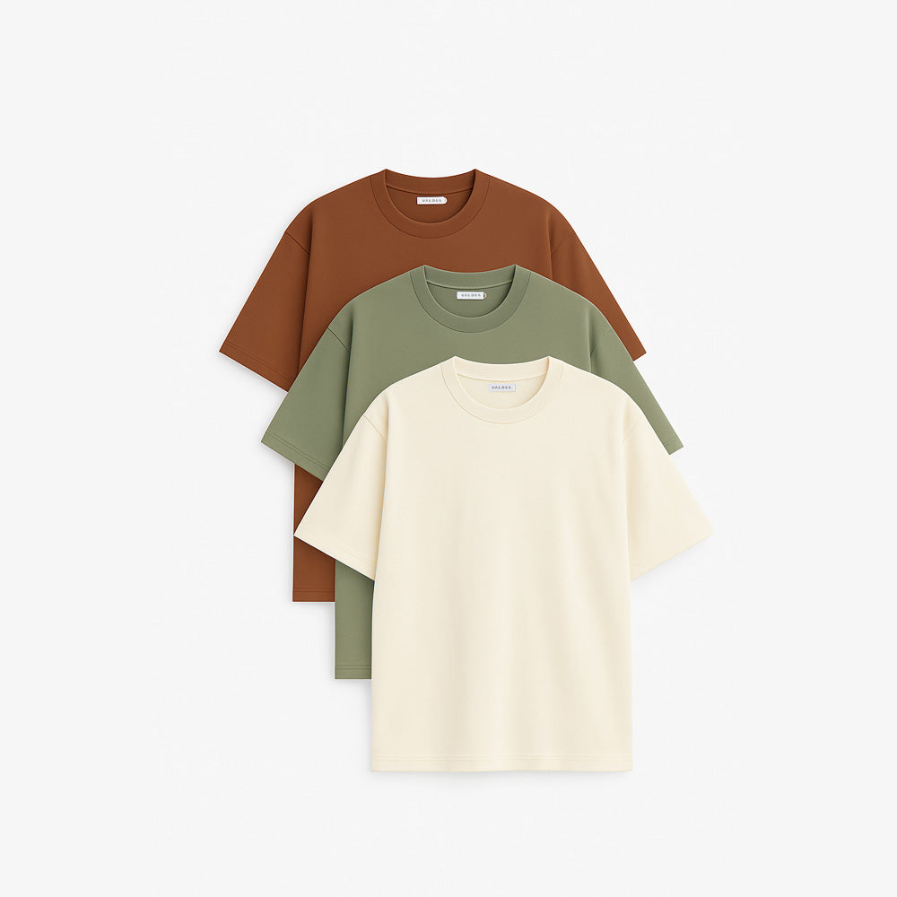 3-PACK OVERSIZED STRIPED LINEN-BLEND T-SHIRT MINIMAL