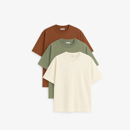 3-PACK OVERSIZED STRIPED LINEN-BLEND T-SHIRT MINIMAL